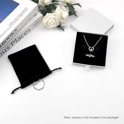 Quacc Jewelry Gift Box, Necklace Bracelet Organizer for Birthday (White) - color: White