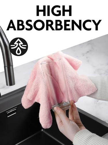 Fantasticlean Microfiber Cleaning Cloth Roll- 90 Sheets, 12" x 12" (Pink) - color: Pink, size: 90 pack