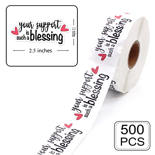 Your Support is Such a Blessing Stickers,Small Business Online Retailers Order Thank You Stickers,Thanks for Your Support Paster, Mail Envelopes Shipping Supplies 500 PCS - style: Your Support is Such a Blessing