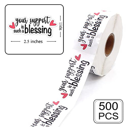Your Support is Such a Blessing Stickers,Small Business Online Retailers Order Thank You Stickers,Thanks for Your Support Paster, Mail Envelopes Shipping Supplies 500 PCS - style: Your Support is Such a Blessing
