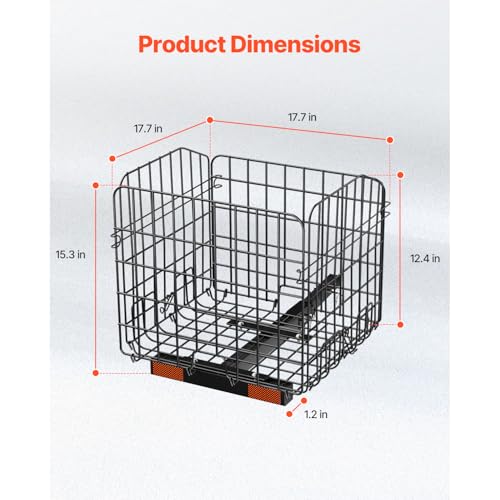 Happybuy Scooter Rear Basket, Folding Heavy - Duty Metal Wire Cargo Basket, Fits 1 - inch Receiver, Compatible with Most Golden, Drive & Pride Mobility Scooters