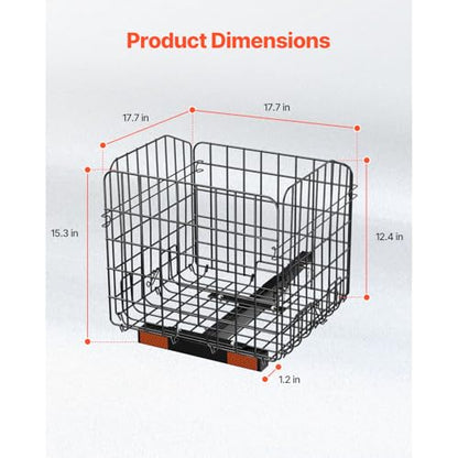 Happybuy Scooter Rear Basket, Folding Heavy - Duty Metal Wire Cargo Basket, Fits 1 - inch Receiver, Compatible with Most Golden, Drive & Pride Mobility Scooters