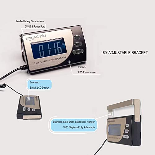 Amazon Basics Digital Postal Scale with Tare Function, Heavy Duty, Aluminium Platform, 440 lb Capacity, Digital Shipping, Portable, Black, 440 lb (Pack of 5) - size: 440 lb (Pack of 5)
