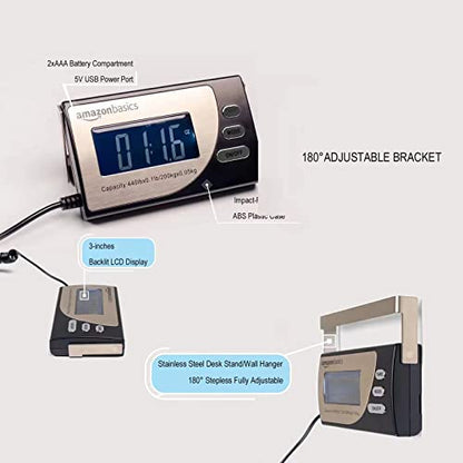 Amazon Basics Digital Postal Scale with Tare Function, Heavy Duty, Aluminium Platform, 440 lb Capacity, Digital Shipping, Portable, Black, 440 lb (Pack of 5) - size: 440 lb (Pack of 5)