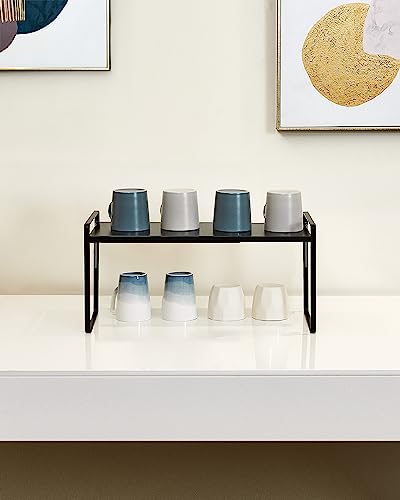Nxconsu Cabinet Shelf Riser, Adjustable Cabinet Organizer, 8.6" Deep Black - color: Black, size: 8.6’’D * 13.8-24.8’’W * 9.7’’H