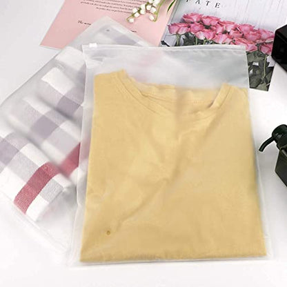 Clear Plastic Bags for Clothes Storage, 25pcs 12x16 Picture Frame Frosted Poly Bags for Shipping Bikini, Swimsuit, Jeans, Jacket, T Shirt, 3 mil Thick with Zipper with Vent Holes - size: 12x16"