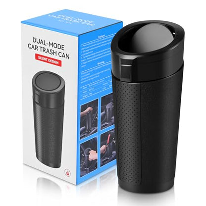 Car Trash Can with Lid, Leakproof, Mini, 1 Pack, Black - color: Black 01