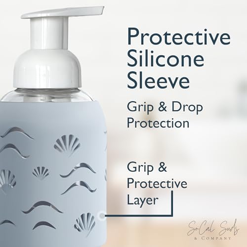 Foaming Glass Hand Soap Dispenser Pump Misty Blue 8oz - color: Misty Blue