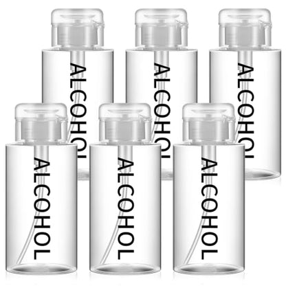Layhit 3 Pcs 6.7 Oz/ 200 ml Alcohol Pump Dispenser Bottles, Push Down - color: Clear Cap + Clear Bottle, size: 6.7 oz