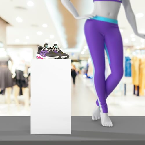 Tall Display Box White Acrylic Pillar 12" x 12” x 24” Hollow Pedestal 5 Sided No Lid Retail Plinth Merchandise Display Elevated Vertical Socle Box Multi Use Product Showcase by Marketing Holders - size: 12"w x 12"d x 24"h White