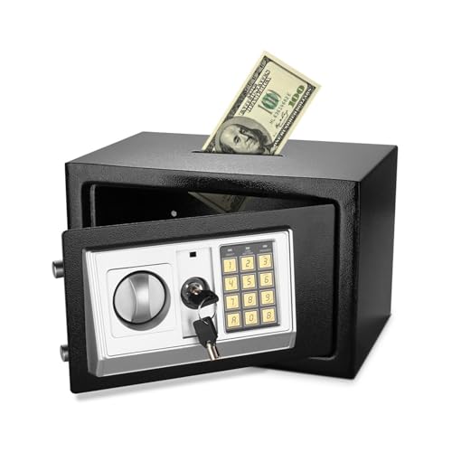 Flexzion Small Drop Safe Box with Digital Keypad, 12 x 8 x 8 in, Black - color: Black, size: Small (0.44 Cubic Feet)