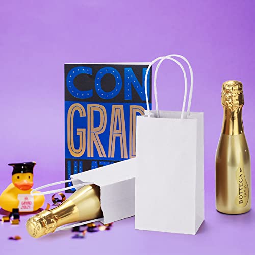 BagDream Mini Gift Bags with Handles 3.5x2.4x6.7 Inch White 100 Bulk Pack - color: White