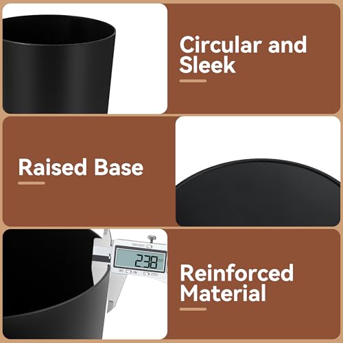 Soddeph 2.5 Gallon Trash Can,Plastic Garbage Recycling Bin,Waste Trash Bin,Round Container Bin Wastebasket forOffice,Home,Bathroom,Kitchen (Black, 1 Pack) - color: Black
