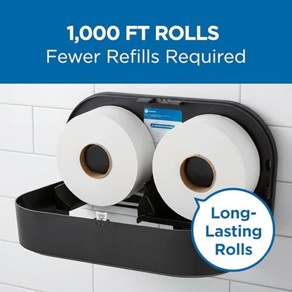 Pacific Blue Select by Georgia-Pacific PRO Jumbo Jr 2-Ply High-Capacity Toilet Paper, White, 1000 Feet Per Roll, 8 Toilet Tissue Rolls Per Case, 13728 - style: Pacific Blue Select