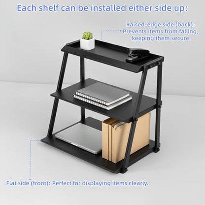 3-Tier Carbon Steel Cupcake Stand,Countertop Candy&Snack Display Rack,Black