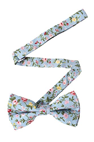 LEVAO Men's Cotton Floral Printing Bow Tie - color: Cb01802