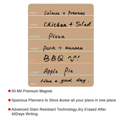 Outus 2 Pieces Magnetic Weekly Dry Erase Boards Erasable, Khaki Style - style: Khaki Style
