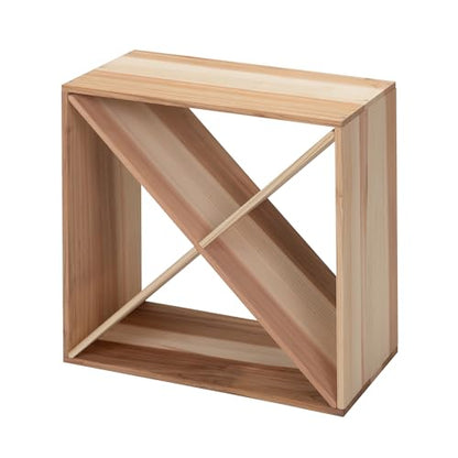 Y1LA 24 Bottle Wine Rack Holder Compact Cellar Cube Bar Storage Kitchen Decor Wood Display Home,Wine Storage Cube for Wood Crate in Natural (4, Natural-c)