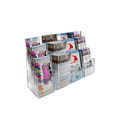 Azar Displays 252818 Three-Tier 12-Pocket Trifold Brochure Holder - size: 3 Tier 12 Pocket