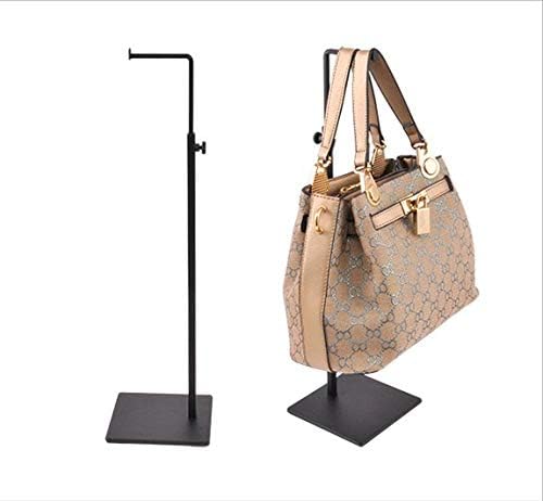 2 Pack Metal Handbag Rack Hanging Clutch Bag Holder Display stand Adjustable Height Retail Countertop Free Standing Display Stands with Single Hook For Bags,Purses,Wig (black)