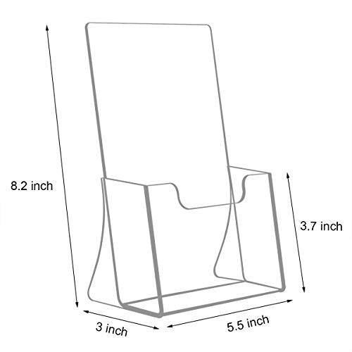 NIUBEE 6 Pack 8.5'' x 5.5'' Acrylic Bi-fold Brochure Holder,Clear Plastic Counter top Flyer Organizers - size: 8.5" x 5.5", style: 6 Pack
