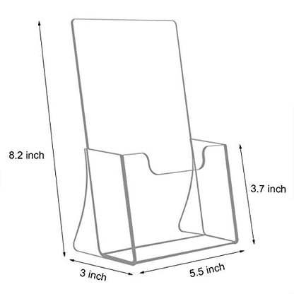 NIUBEE 6 Pack 8.5'' x 5.5'' Acrylic Bi-fold Brochure Holder,Clear Plastic Counter top Flyer Organizers - size: 8.5" x 5.5", style: 6 Pack