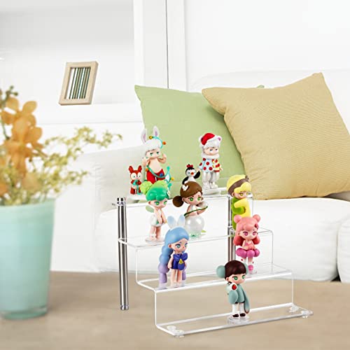 9 x 6 inch Clear Acrylic Display Riser, 4-Step, 2 Pack