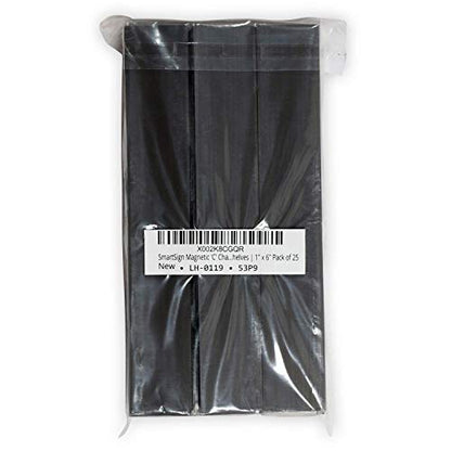 SmartSign Magnetic 'C' Channel Label Holders for Metal Racks and Shelves | 1" x 6" Pack of 25 - size: 1" x 6"