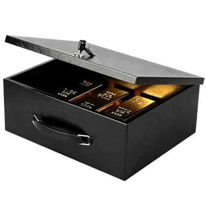 xydled Fireproof Document Box with Key Lock, Fire Safe Box, Black - color: Black, size: XX Large
