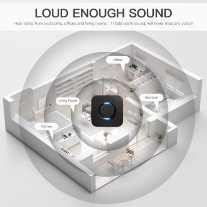 Wireless Doorbells for Home, PHYSEN Waterproof Door Chime Kit for Classroom - size: 2 Buttons + 4 Receivers
