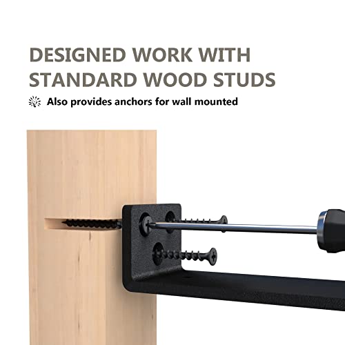 NEODROP 6 Inch Floating Shelf Brackets, Heavy Duty Hidden Bracket for Wall, Mantel, Bookshelves, Black Powder Coated Steel, 4-Pack - size: 6 Inch, style: 4 Pack