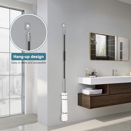 KeFanta Self-Wringing Twist Mop for Floor Cleaning with 57 " Long Handle - color: Gray&white (1 Handle & 1 Mop Head)
