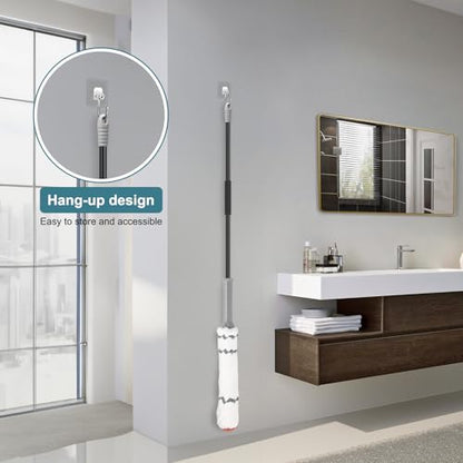 KeFanta Self-Wringing Twist Mop for Floor Cleaning with 57 " Long Handle - color: Gray&white (1 Handle & 1 Mop Head)