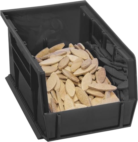 Akro-Mils 30237 AkroBins Plastic Storage Bins, 9"x6"x5", Black, 12-Pack - color: Black
