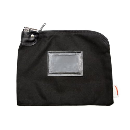 Locking Canvas Cash Bag, Black, 9 x 12 Inch - color: Black