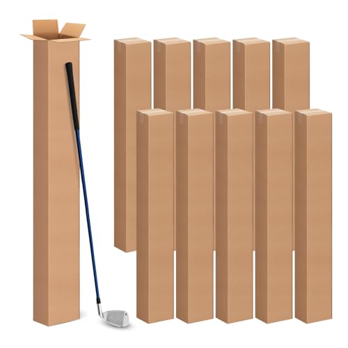10 Pcs 4x4x48 Inch Tall Corrugated Cardboard Boxes, 4"L x 4"W x 48"H Golf Club Shipping Boxes - Shipping, Moving, Packaging, Mailing, Storage Box for Home or Business - size: 4x4x48 Inch