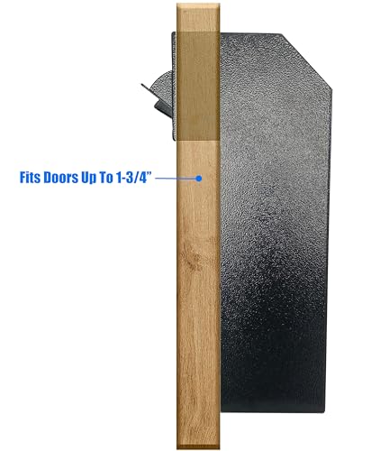 Through-the-Door Mailbox with Key Lock & Rear Access - color: Black, size: Large