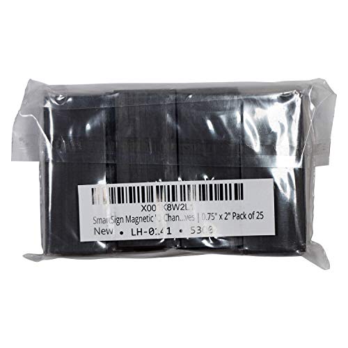 SmartSign Magnetic 'C' Channel Label Holders for Metal Racks and Shelves | 0.75" x 2" Pack of 25 - size: 0.75" x 2"