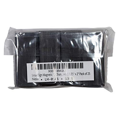 SmartSign Magnetic 'C' Channel Label Holders for Metal Racks and Shelves | 0.75" x 2" Pack of 25 - size: 0.75" x 2"