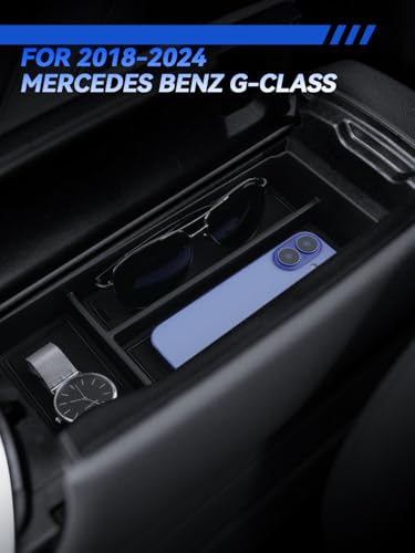 for Benz G-Class Center Console Organizer Benz G-Class G500/G350/W463/W464 2018-2024 Accessories Armrest Tray Middle Storage Box Insert Container Durable ABS Plastic - size: for 2018-2024 Mercedes Benz G-Class