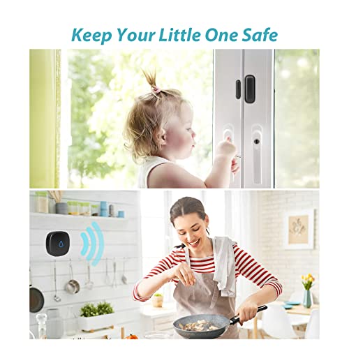 Door Chime, METAK Wireless Door Open Contact Sensor Alarm with 500 FT Range, 58 Chimes and 5 Volume Levels for Business/Store/Home/Office When Entering, 5 Transmitters + 2 Plug-in Receivers - size: 5 Sensors + 2 Receivers