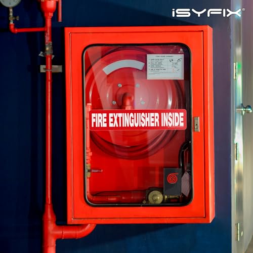 iSYFIX Fire Extinguisher Inside Sticker Sign, 12x2.5 Inch, Red, 10 Pack - color: Red, size: 12x2.5 (10 Pack)