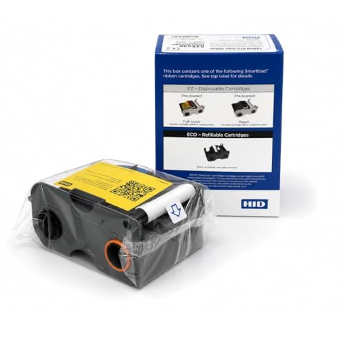New & Improved 2ID Fargo YMCKO Ribbon Cartridge for DTC1250 | Genuine OEM | Upgraded 300 Prints (was 250) | Cleaning Roller | ID Card Printer Ribbon