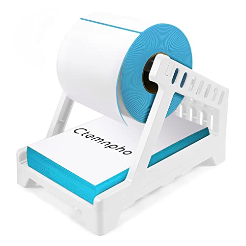 Ctemnpho Large Label Holder for Rolls & Fan-Fold Label Basket Stand for Desktop Printer (White, Large) - color: White