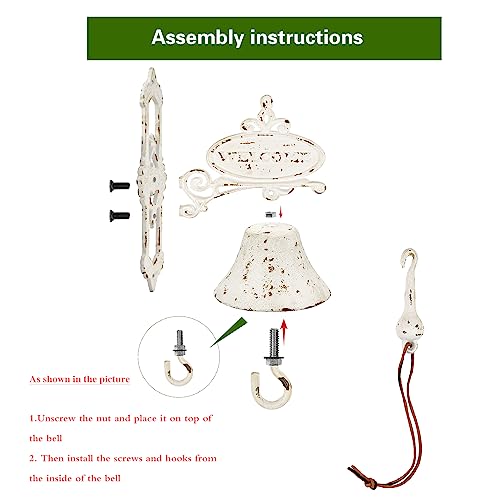 Sungmor Rustic White Cast Iron Dinner Bell Wall Hanging Welcome Doorbell - color: Shape E - White