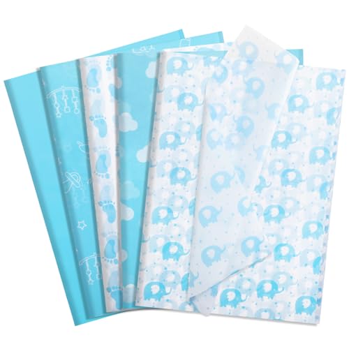 woric 120 Sheets Baby Tissue Paper Bulk 20 x 14 Inch - color: Blue Baby Shower