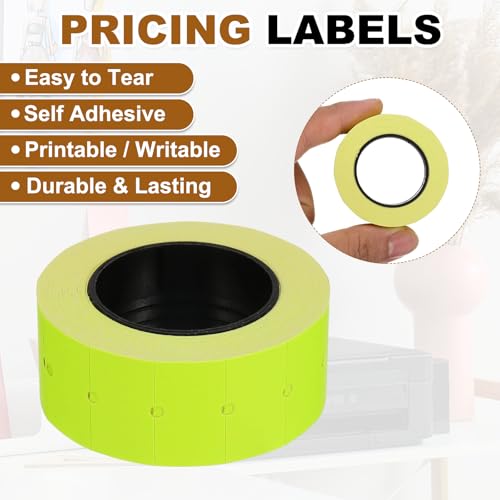 PATIKIL Pricing Labels Price Gun Labels Self-Adhesive 10 Rolls 5000pcs - color: Yellow