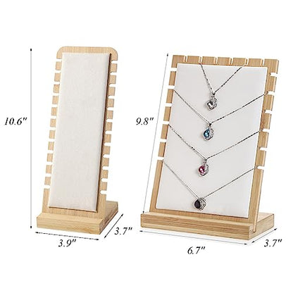 Necklace Display Stands for Selling Necklace Holder Set 3PCS Gray - color: Gray
