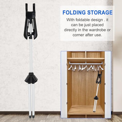 Adjustable Cap and Gown Display Stand, 32-63 Inch, Black - color: Black