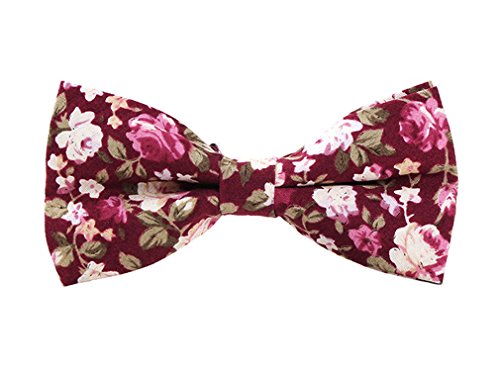 LEVAO Men's Cotton Floral Printing Bow Tie - color: Cb059